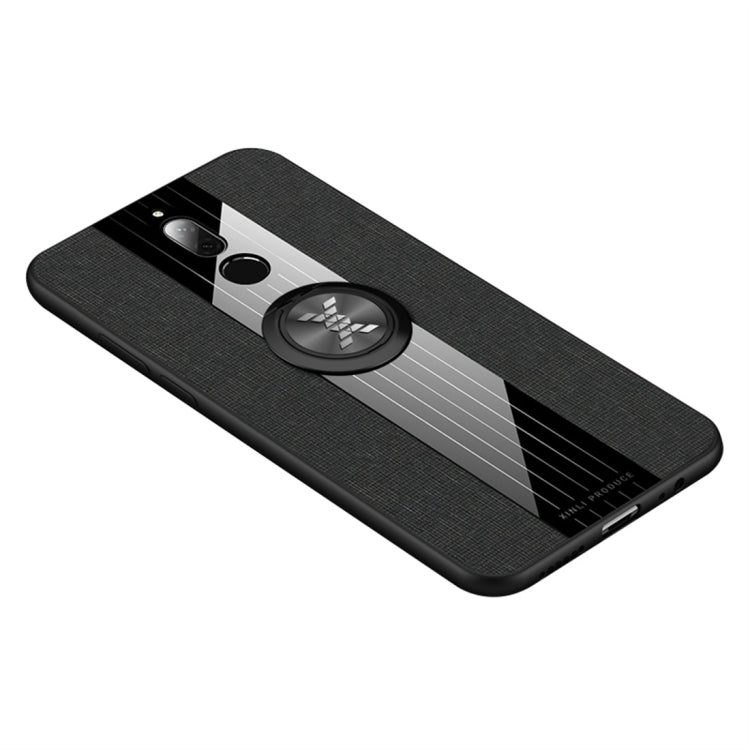 For Huawei Maimang 6 XINLI Stitching Cloth Textue Shockproof TPU Protective Case with Ring Holder