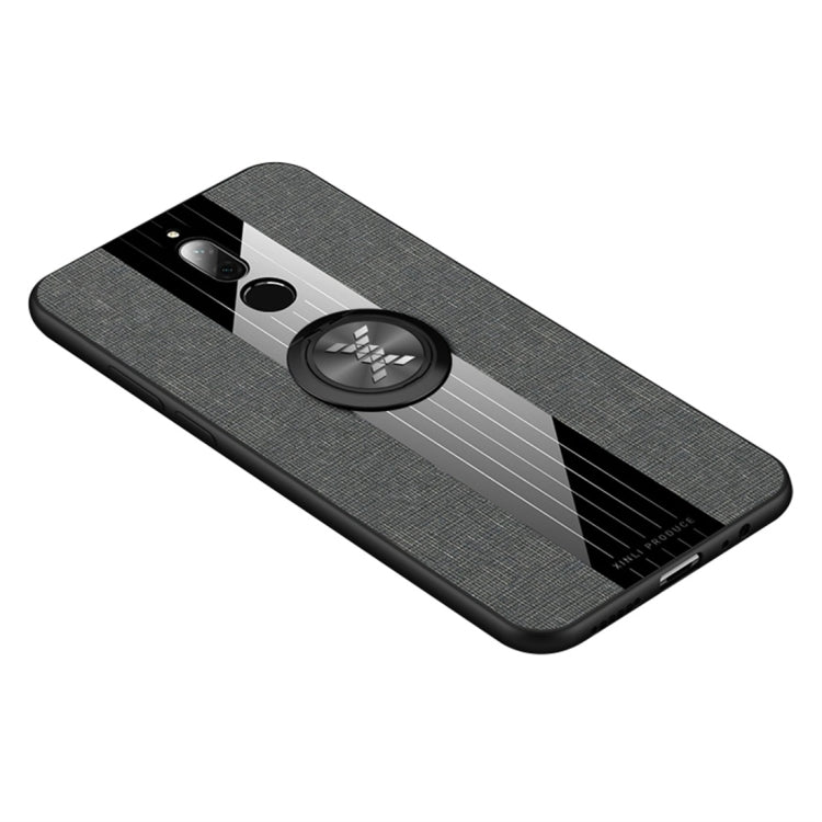 For Huawei Maimang 6 XINLI Stitching Cloth Textue Shockproof TPU Protective Case with Ring Holder