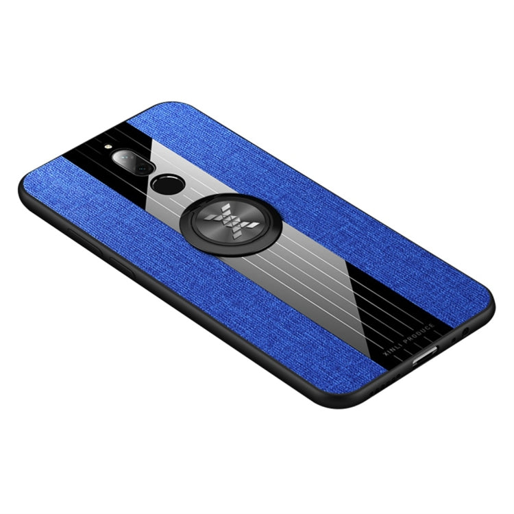 For Huawei Maimang 6 XINLI Stitching Cloth Textue Shockproof TPU Protective Case with Ring Holder