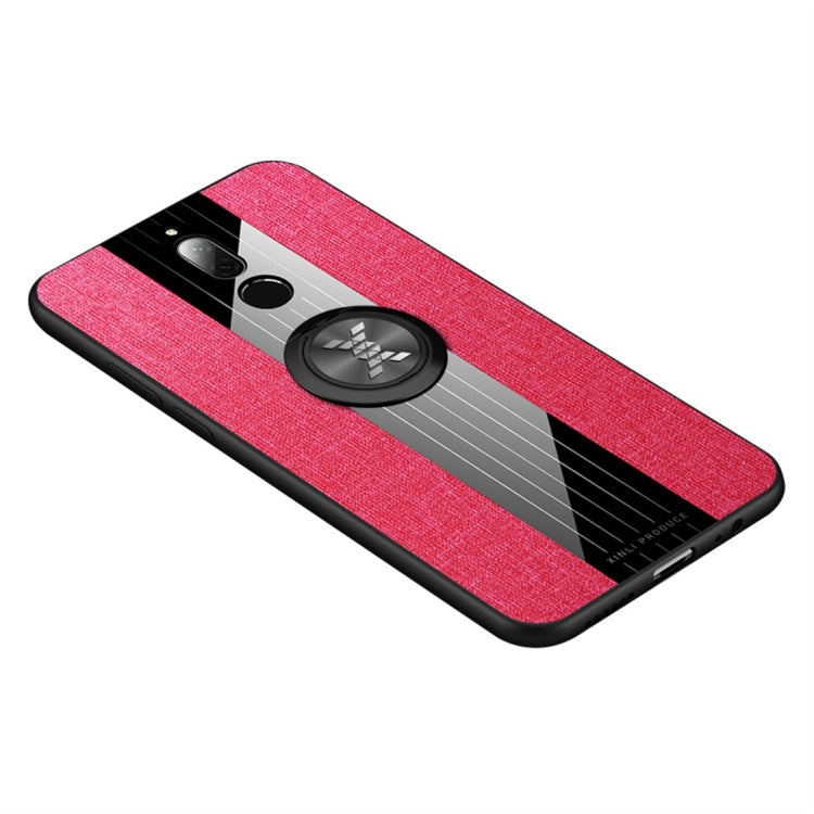 For Huawei Maimang 6 XINLI Stitching Cloth Textue Shockproof TPU Protective Case with Ring Holder