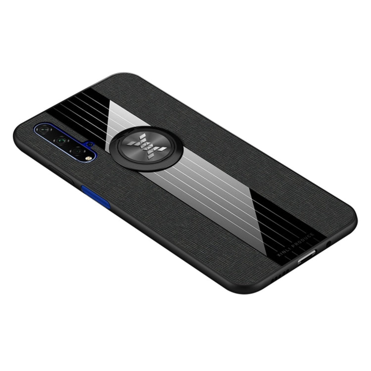 For Huawei Honor 20 XINLI Stitching Cloth Textue Shockproof TPU Protective Case with Ring Holder