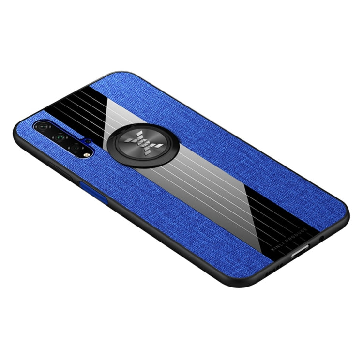 For Huawei Honor 20 XINLI Stitching Cloth Textue Shockproof TPU Protective Case with Ring Holder