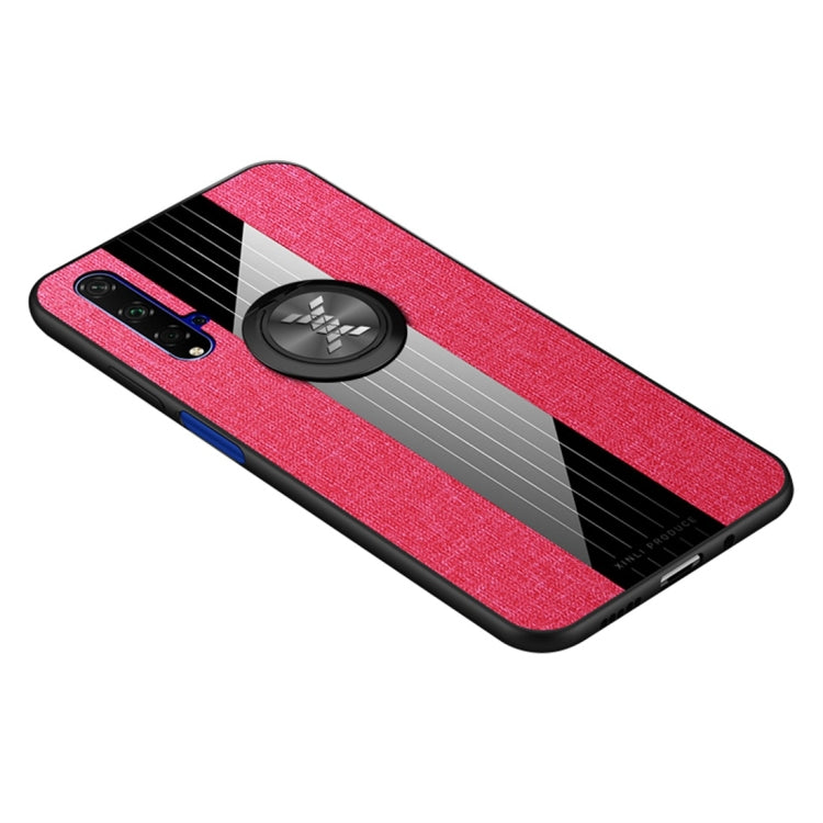 For Huawei Honor 20 XINLI Stitching Cloth Textue Shockproof TPU Protective Case with Ring Holder