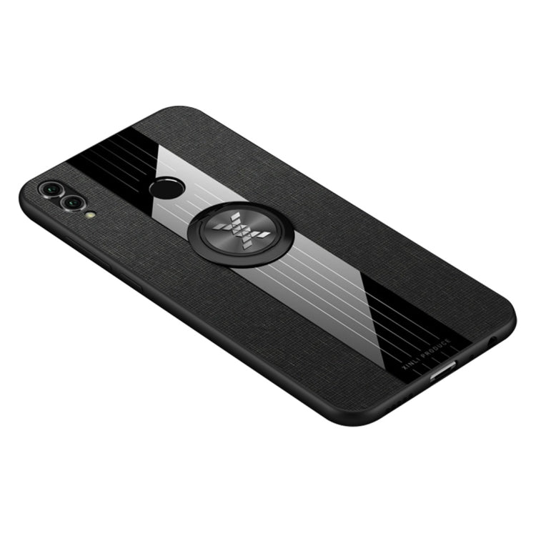 For Huawei Honor 8X XINLI Stitching Cloth Textue Shockproof TPU Protective Case with Ring Holder