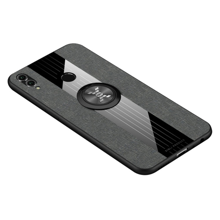 For Huawei Honor 8X XINLI Stitching Cloth Textue Shockproof TPU Protective Case with Ring Holder