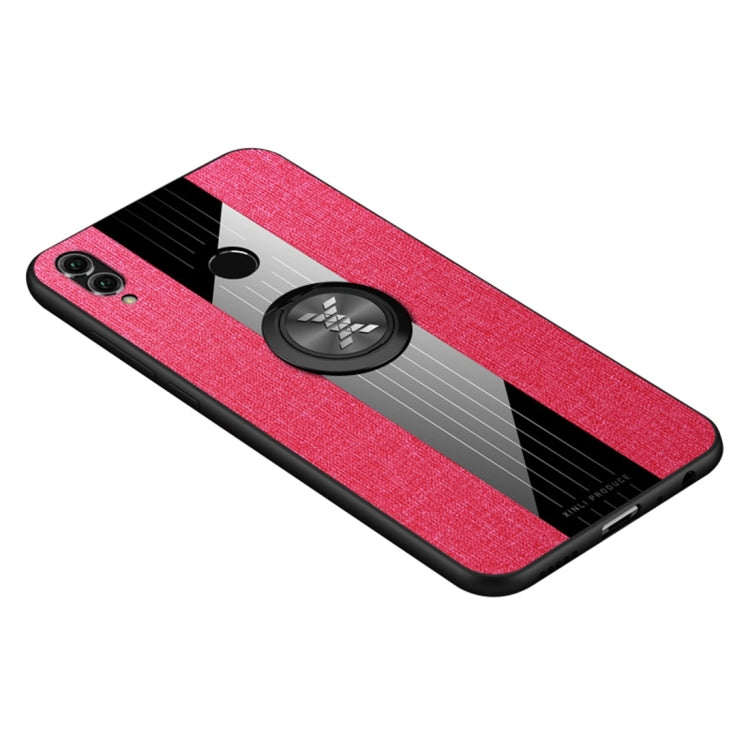 For Huawei Honor 8X XINLI Stitching Cloth Textue Shockproof TPU Protective Case with Ring Holder