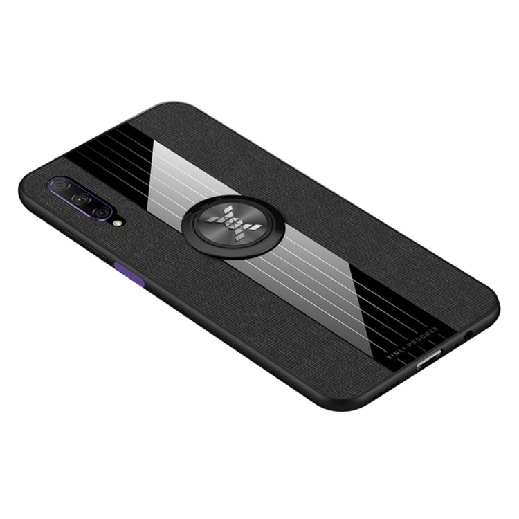 For Huawei Honor 9X Pro XINLI Stitching Cloth Textue Shockproof TPU Protective Case with Ring Holder