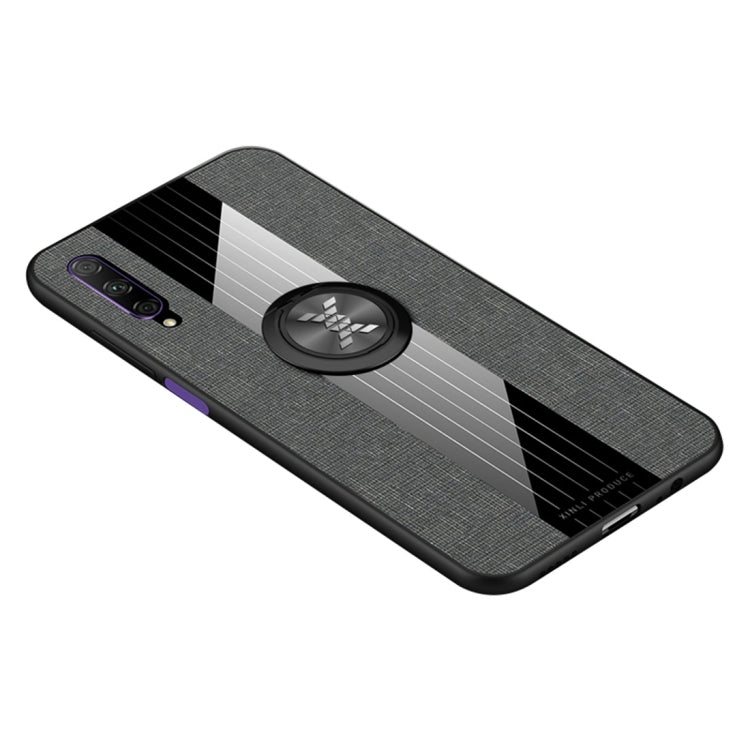 For Huawei Honor 9X Pro XINLI Stitching Cloth Textue Shockproof TPU Protective Case with Ring Holder