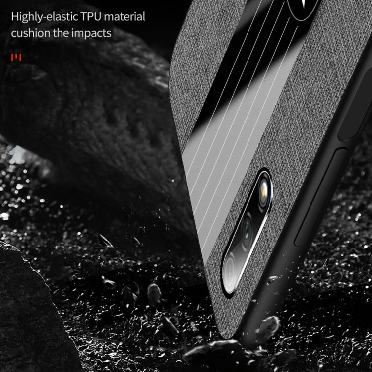 For Huawei Honor 9X Pro XINLI Stitching Cloth Textue Shockproof TPU Protective Case with Ring Holder