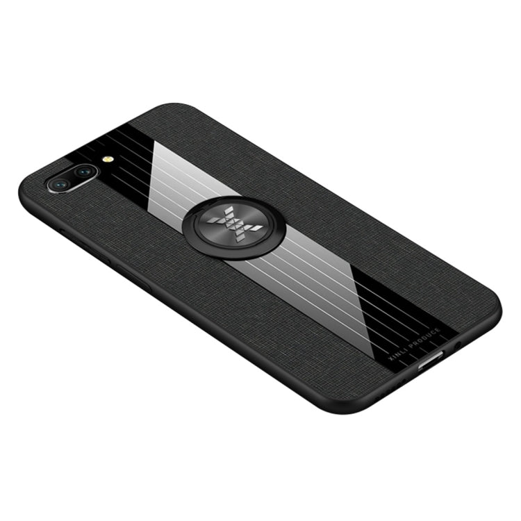 For Huawei Honor 10 XINLI Stitching Cloth Textue Shockproof TPU Protective Case with Ring Holder