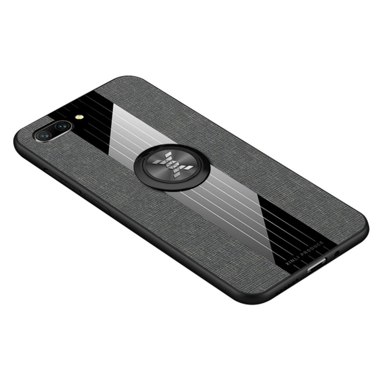 For Huawei Honor 10 XINLI Stitching Cloth Textue Shockproof TPU Protective Case with Ring Holder