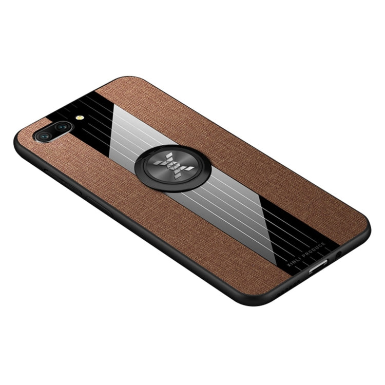 For Huawei Honor 10 XINLI Stitching Cloth Textue Shockproof TPU Protective Case with Ring Holder