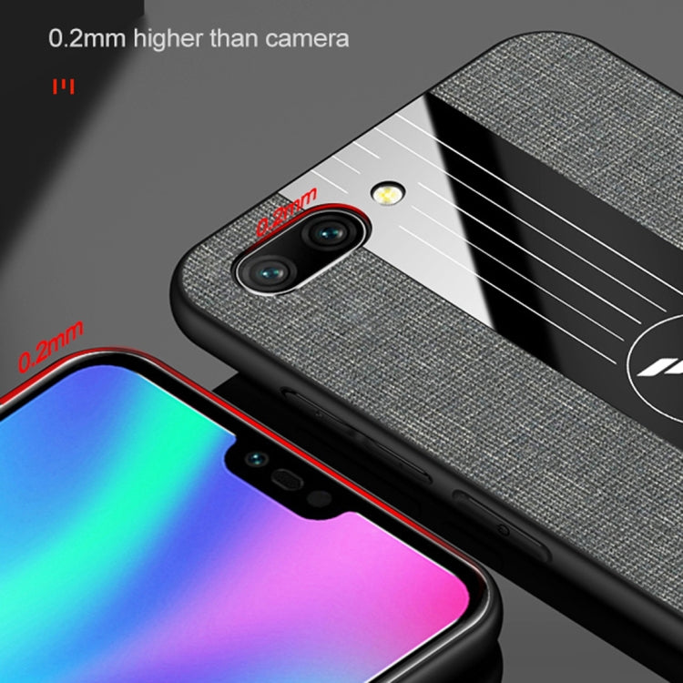 For Huawei Honor 10 XINLI Stitching Cloth Textue Shockproof TPU Protective Case with Ring Holder