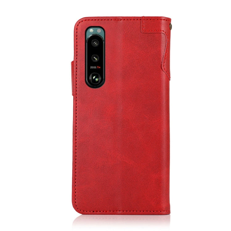 For Sony Xperia 5 III KHAZNEH Dual-Splicing Cowhide Texture Horizontal Flip Leather Case with Holder & Card Slots & Wallet & Photo Frame & Lanyard