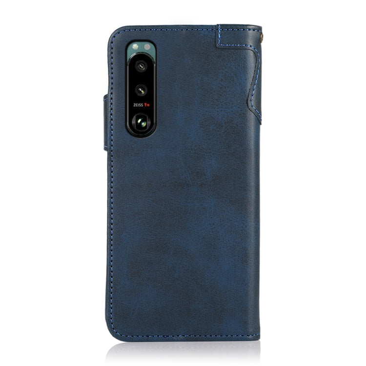 For Sony Xperia 5 III KHAZNEH Dual-Splicing Cowhide Texture Horizontal Flip Leather Case with Holder & Card Slots & Wallet & Photo Frame & Lanyard