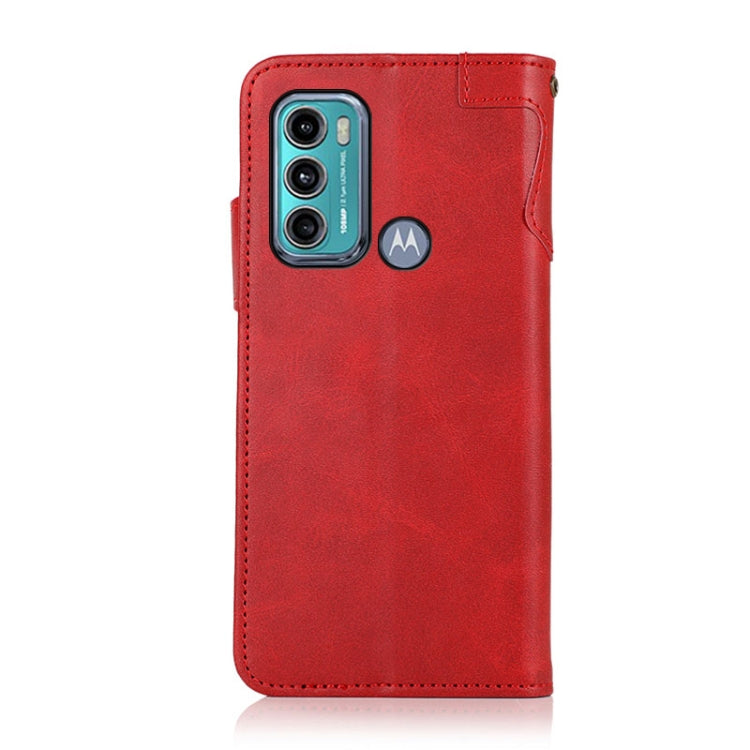For Motorola Moto G60 / G40 Fusion KHAZNEH Dual-Splicing Cowhide Texture Horizontal Flip Leather Case with Holder & Card Slots & Wallet & Photo Frame & Lanyard