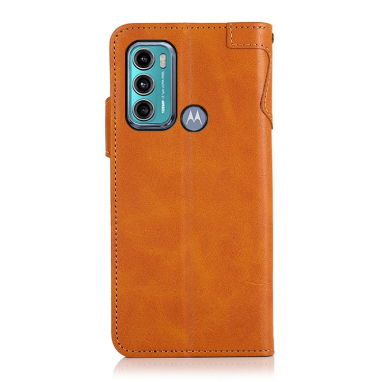 For Motorola Moto G60 / G40 Fusion KHAZNEH Dual-Splicing Cowhide Texture Horizontal Flip Leather Case with Holder & Card Slots & Wallet & Photo Frame & Lanyard