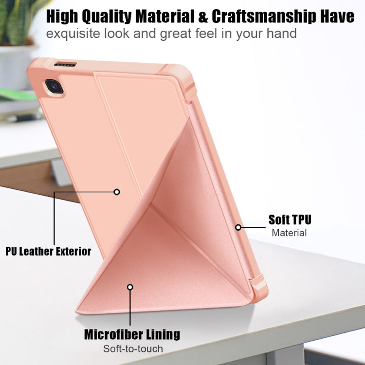 For Samsung Galaxy Tab A7 Lite 8.7 T220 / T225 Multi-folding Horizontal Flip PU Leather Shockproof Case with Holder
