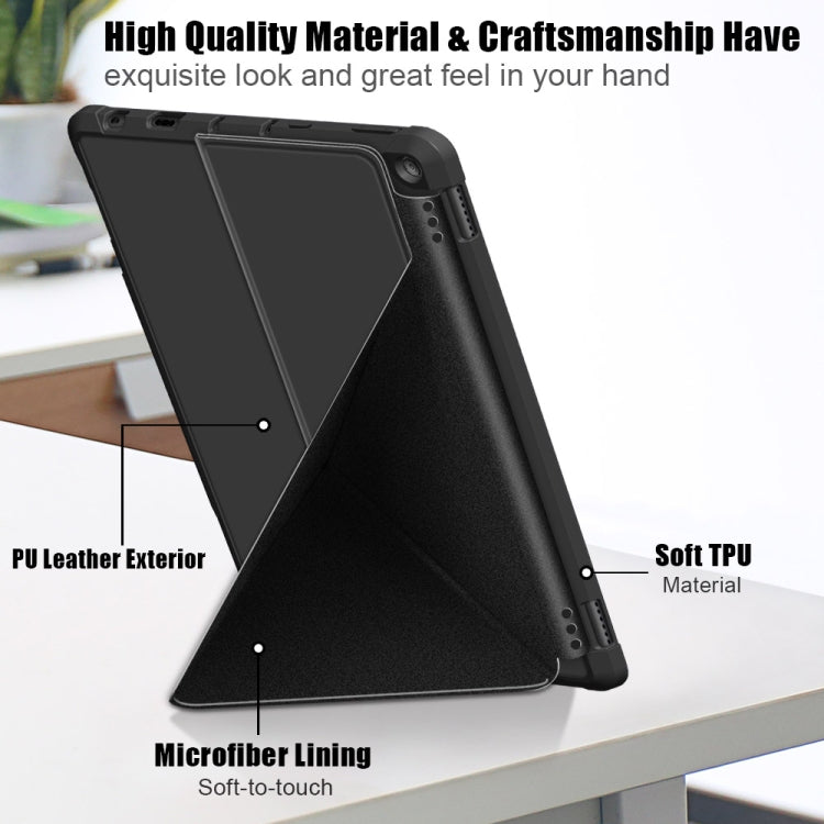 For Amazon Kindle Fire HD 10 / 10 Plus 2021 Multi-folding Horizontal Flip PU Leather Shockproof Case with Holder