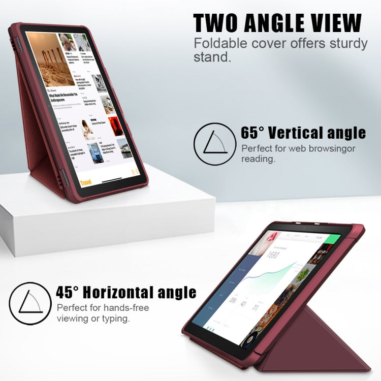 For Amazon Kindle Fire HD 10 / 10 Plus 2021 Multi-folding Horizontal Flip PU Leather Shockproof Case with Holder