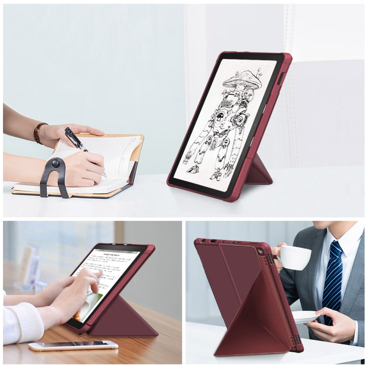For Amazon Kindle Fire HD 10 / 10 Plus 2021 Multi-folding Horizontal Flip PU Leather Shockproof Case with Holder