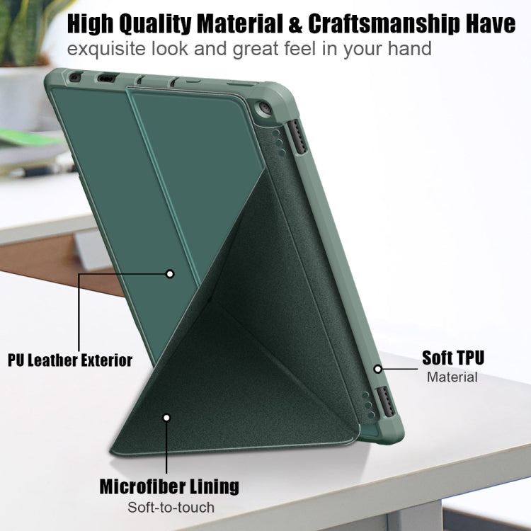 For Amazon Kindle Fire HD 10 / 10 Plus 2021 Multi-folding Horizontal Flip PU Leather Shockproof Case with Holder