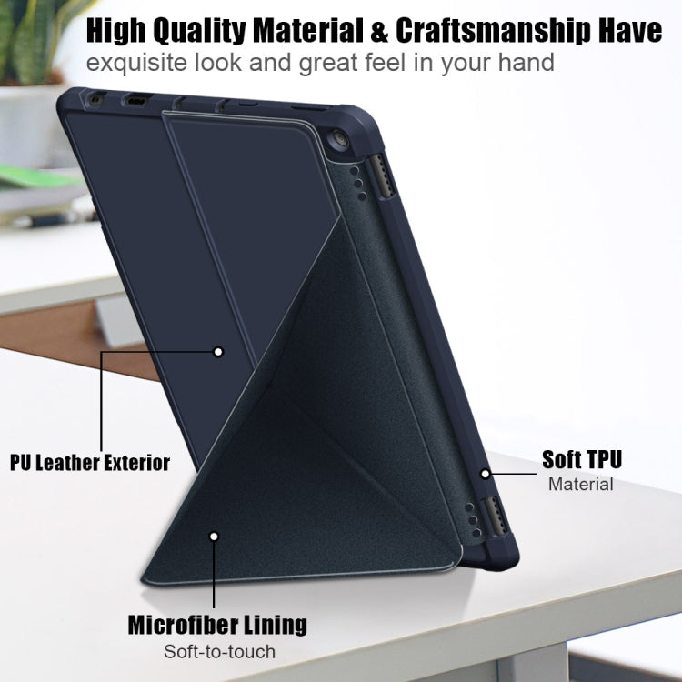 For Amazon Kindle Fire HD 10 / 10 Plus 2021 Multi-folding Horizontal Flip PU Leather Shockproof Case with Holder
