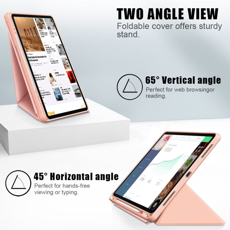 For iPad Pro 12.9 2022 / 2021 Multi-folding Horizontal Flip PU Leather Shockproof Tablet Case with Holder & Sleep / Wake-up Function