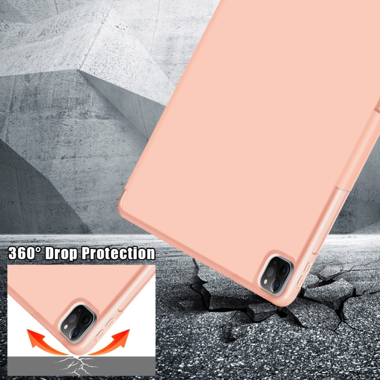 For iPad Pro 12.9 2022 / 2021 Multi-folding Horizontal Flip PU Leather Shockproof Tablet Case with Holder & Sleep / Wake-up Function