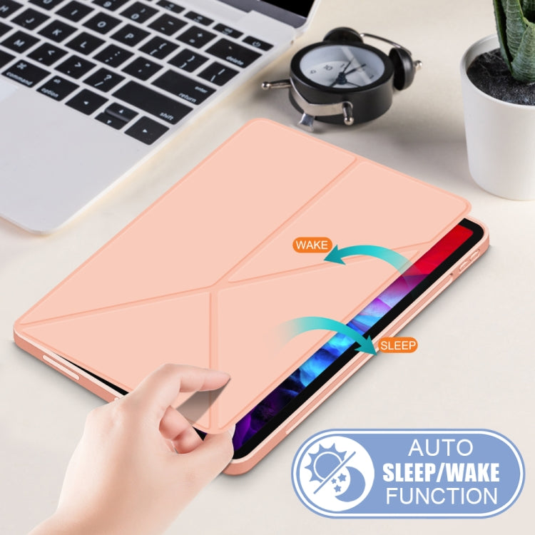 For iPad Pro 12.9 2022 / 2021 Multi-folding Horizontal Flip PU Leather Shockproof Tablet Case with Holder & Sleep / Wake-up Function