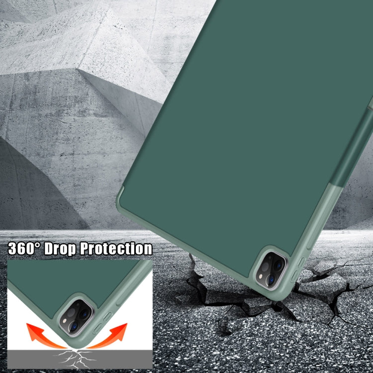 For iPad Pro 12.9 2022 / 2021 Multi-folding Horizontal Flip PU Leather Shockproof Tablet Case with Holder & Sleep / Wake-up Function