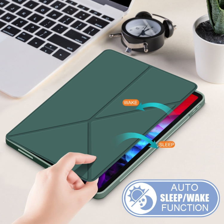 For iPad Pro 12.9 2022 / 2021 Multi-folding Horizontal Flip PU Leather Shockproof Tablet Case with Holder & Sleep / Wake-up Function