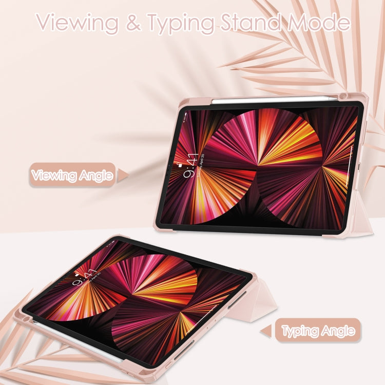 For iPad Pro 11 2022 / 2021 / 2020 / 2018 Three-folding Acrylic TPU + PU Leather Horizontal Flip Tablet Case with Holder & Pen Slot & Sleep / Wake-up Function