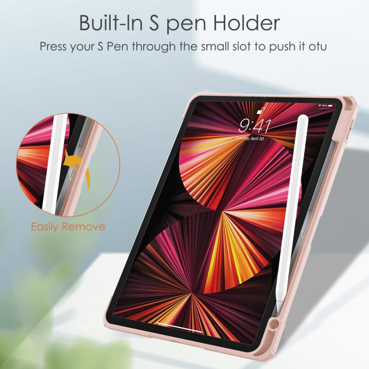 For iPad Pro 11 2022 / 2021 / 2020 / 2018 Three-folding Acrylic TPU + PU Leather Horizontal Flip Tablet Case with Holder & Pen Slot & Sleep / Wake-up Function