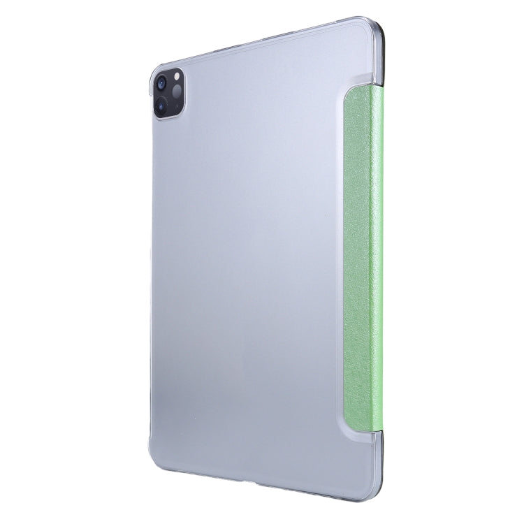 For iPad Pro 11 2022 / 2021 Silk Texture Three-fold Horizontal Flip Leather Tablet Case with Holder & Pen Slot