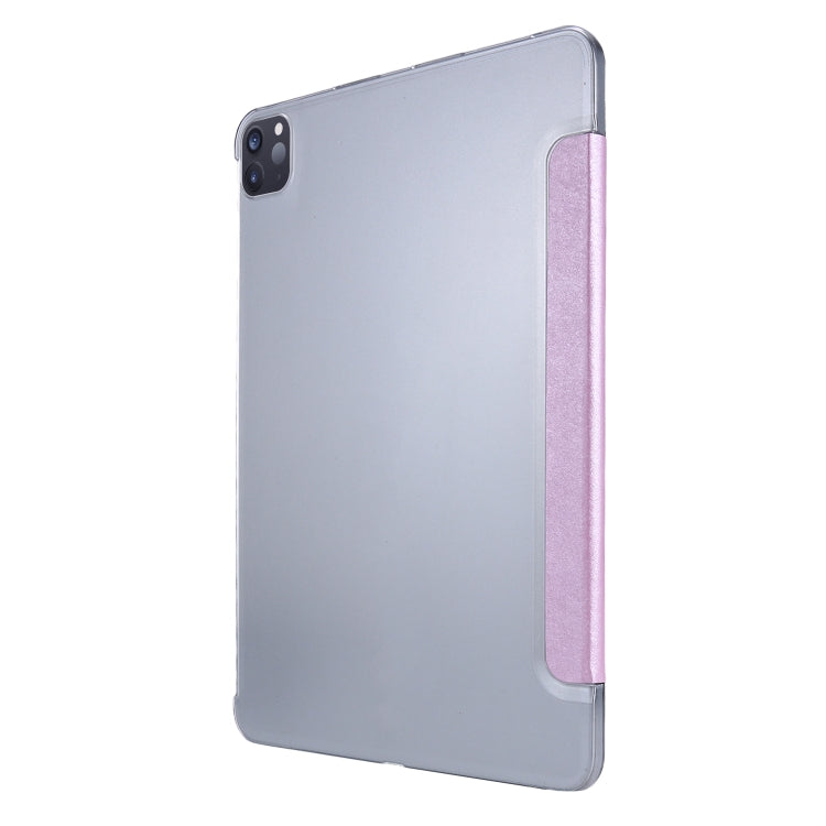 For iPad Pro 11 2022 / 2021 Silk Texture Three-fold Horizontal Flip Leather Tablet Case with Holder & Pen Slot