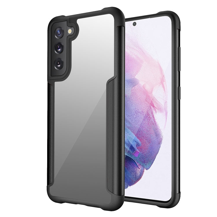 For Samsung Galaxy S21 FE Iron Man Series Metal PC + TPU Protective Case