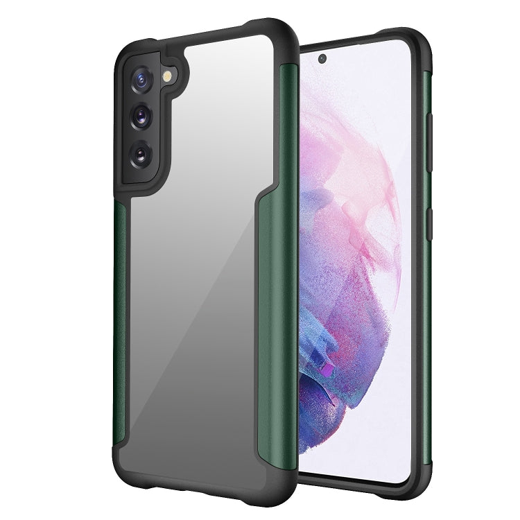 For Samsung Galaxy S21 FE Iron Man Series Metal PC + TPU Protective Case