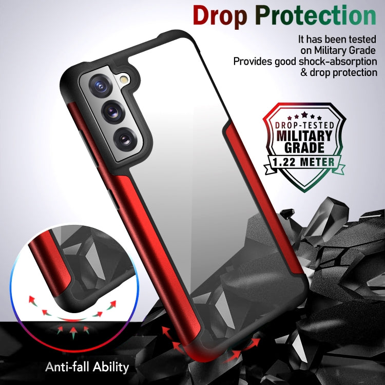 For Samsung Galaxy S21 FE Iron Man Series Metal PC + TPU Protective Case