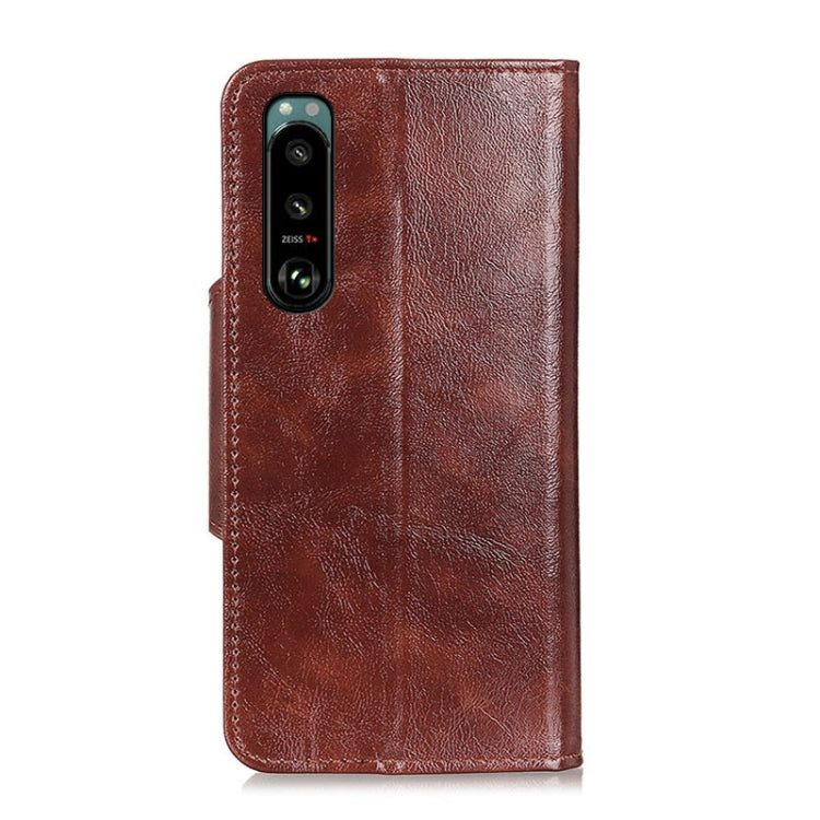 For Sony Xperia 5 III Crazy Horse Texture Magnetic Buckle Horizontal Flip Leather Case with Holder & 6-Card Slots & Wallet