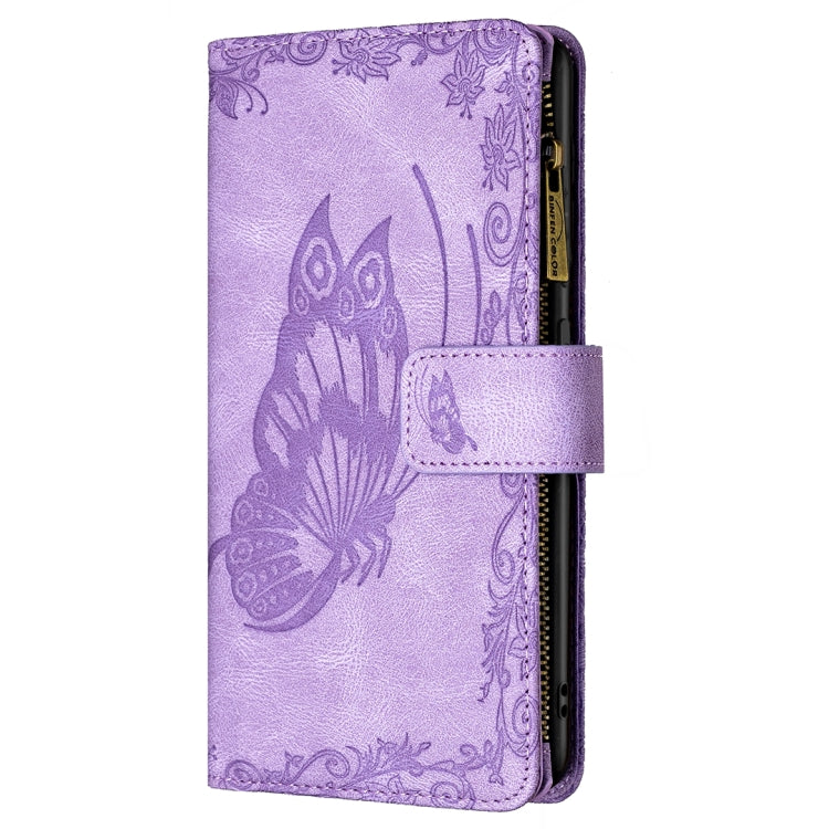 For Xiaomi Redmi 9A Flying Butterfly Embossing Pattern Zipper Horizontal Flip Leather Case with Holder & Card Slots & Wallet