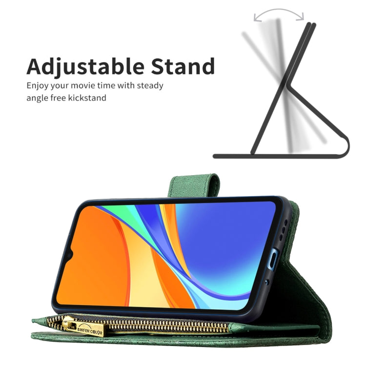 For Xiaomi Redmi 9C Flying Butterfly Embossing Pattern Zipper Horizontal Flip Leather Case with Holder & Card Slots & Wallet
