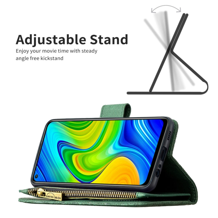 For Xiaomi Redmi Note 9 Flying Butterfly Embossing Pattern Zipper Horizontal Flip Leather Case with Holder & Card Slots & Wallet