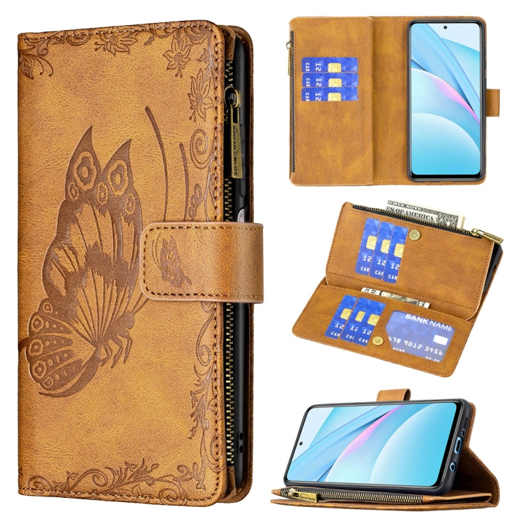 For Xiaomi Mi 10T Lite 5G Flying Butterfly Embossing Pattern Zipper Horizontal Flip Leather Case with Holder & Card Slots & Wallet