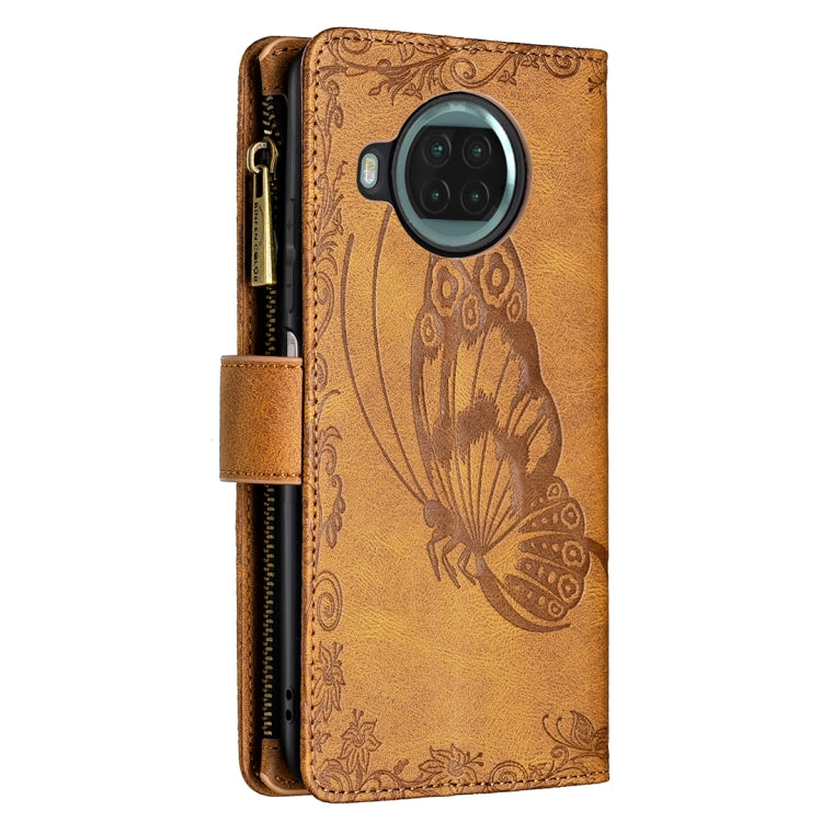 For Xiaomi Mi 10T Lite 5G Flying Butterfly Embossing Pattern Zipper Horizontal Flip Leather Case with Holder & Card Slots & Wallet