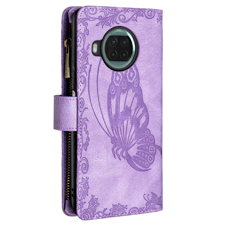 For Xiaomi Mi 10T Lite 5G Flying Butterfly Embossing Pattern Zipper Horizontal Flip Leather Case with Holder & Card Slots & Wallet