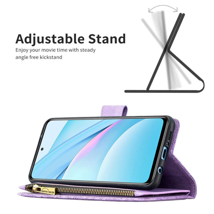 For Xiaomi Mi 10T Lite 5G Flying Butterfly Embossing Pattern Zipper Horizontal Flip Leather Case with Holder & Card Slots & Wallet