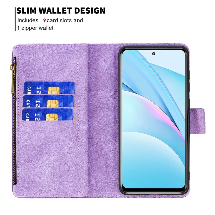 For Xiaomi Mi 10T Lite 5G Flying Butterfly Embossing Pattern Zipper Horizontal Flip Leather Case with Holder & Card Slots & Wallet