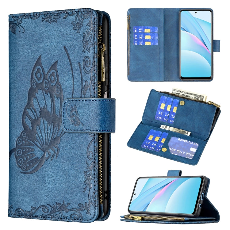 For Xiaomi Mi 10T Lite 5G Flying Butterfly Embossing Pattern Zipper Horizontal Flip Leather Case with Holder & Card Slots & Wallet
