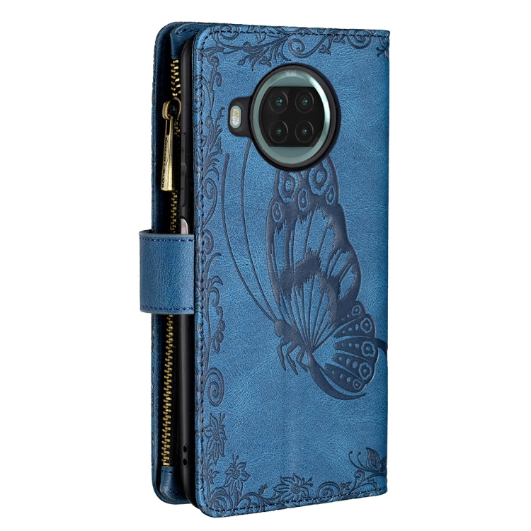 For Xiaomi Mi 10T Lite 5G Flying Butterfly Embossing Pattern Zipper Horizontal Flip Leather Case with Holder & Card Slots & Wallet